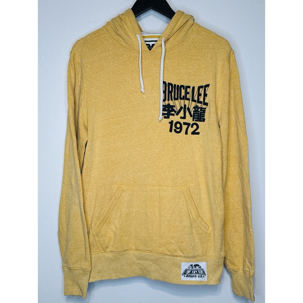 Roots of Fight Bruce Lee 1972 Hoodie Yellow Martial Arts Kung Fu Size S